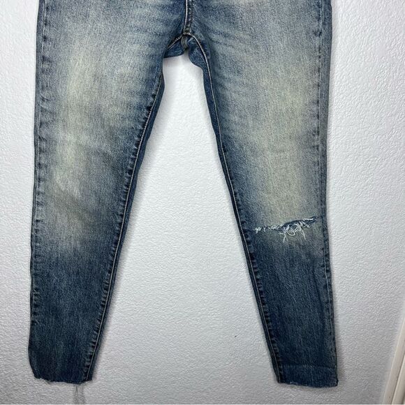 We The Free High-Rise Hidden Button Fly Ankle Crop Raw Hem Women’s Jeans Sz 27 - Picture 5 of 13